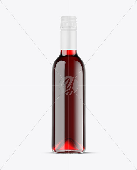 Clear Glass Red Wine Bottle Mockup