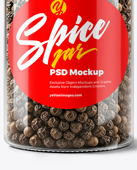 Spice Jar with Whole Black Pepper Mockup
