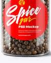 Spice Jar with Whole Black Pepper Mockup