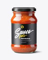 Glass Jar with Marinara Sauce Mockup