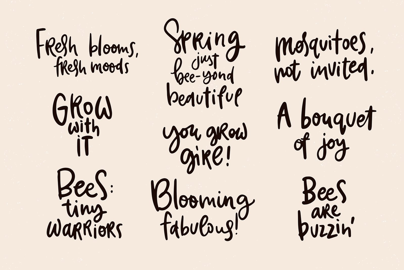 &#034;Let`s Plant Some Fun&#034; Illustrations set