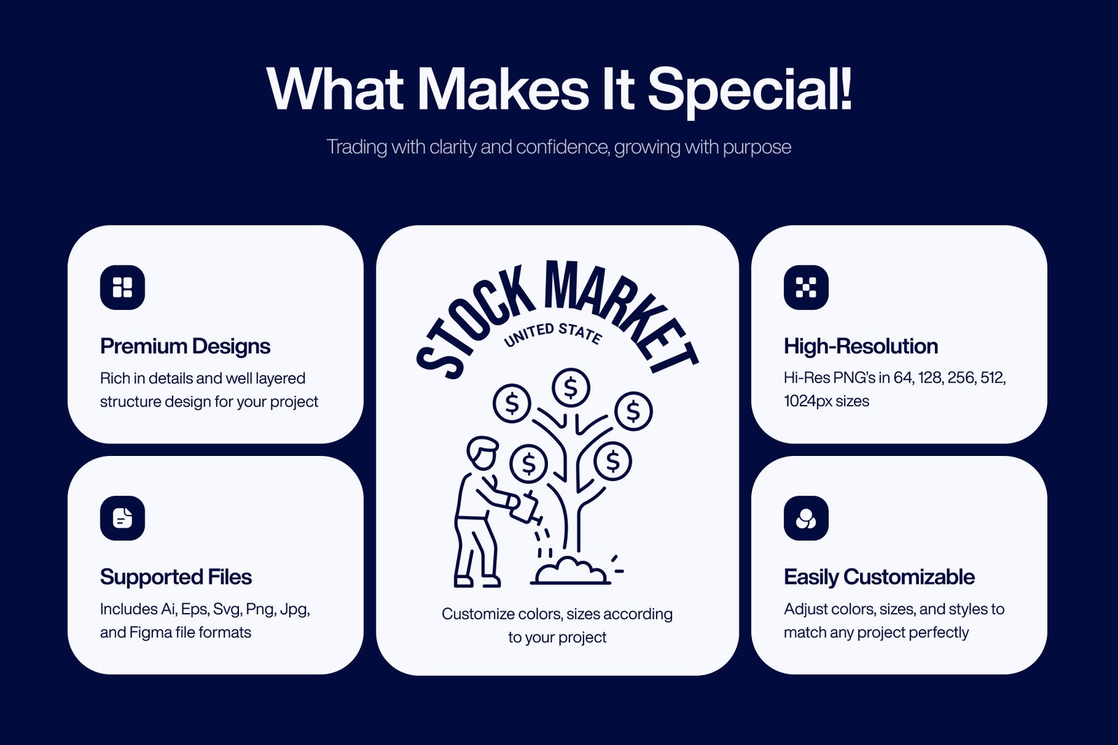Stock Market and Trading Icon Set