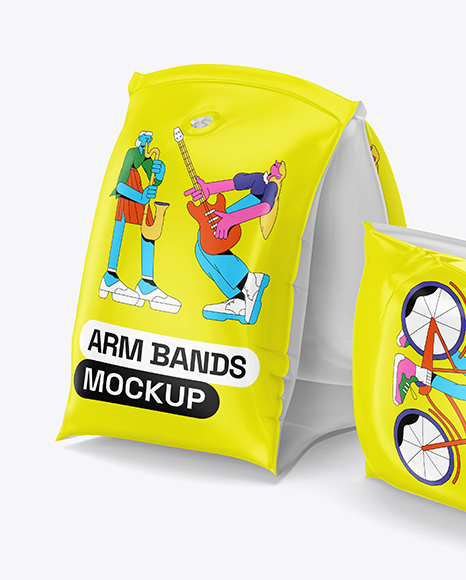 Glossy Swimming Arm Bands Mockup