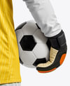 Soccer Goalkeeper Wearing Long Sleeve Jersey and Shorts Mockup