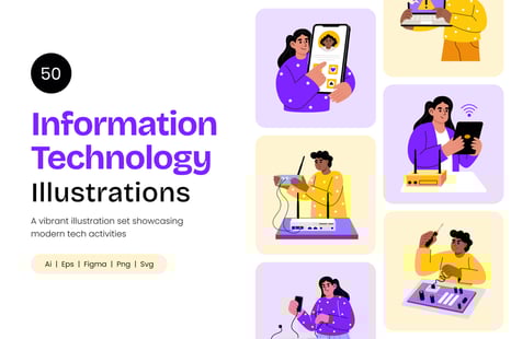 IT Illustration Art Set - Software illustrations