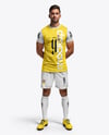 Man Wearing a Full Soccer Kit Mockup