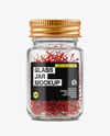 Glass Jar with Saffron Threads Mockup