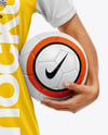 Woman Wearing Soccer Jersey and Shorts Mockup