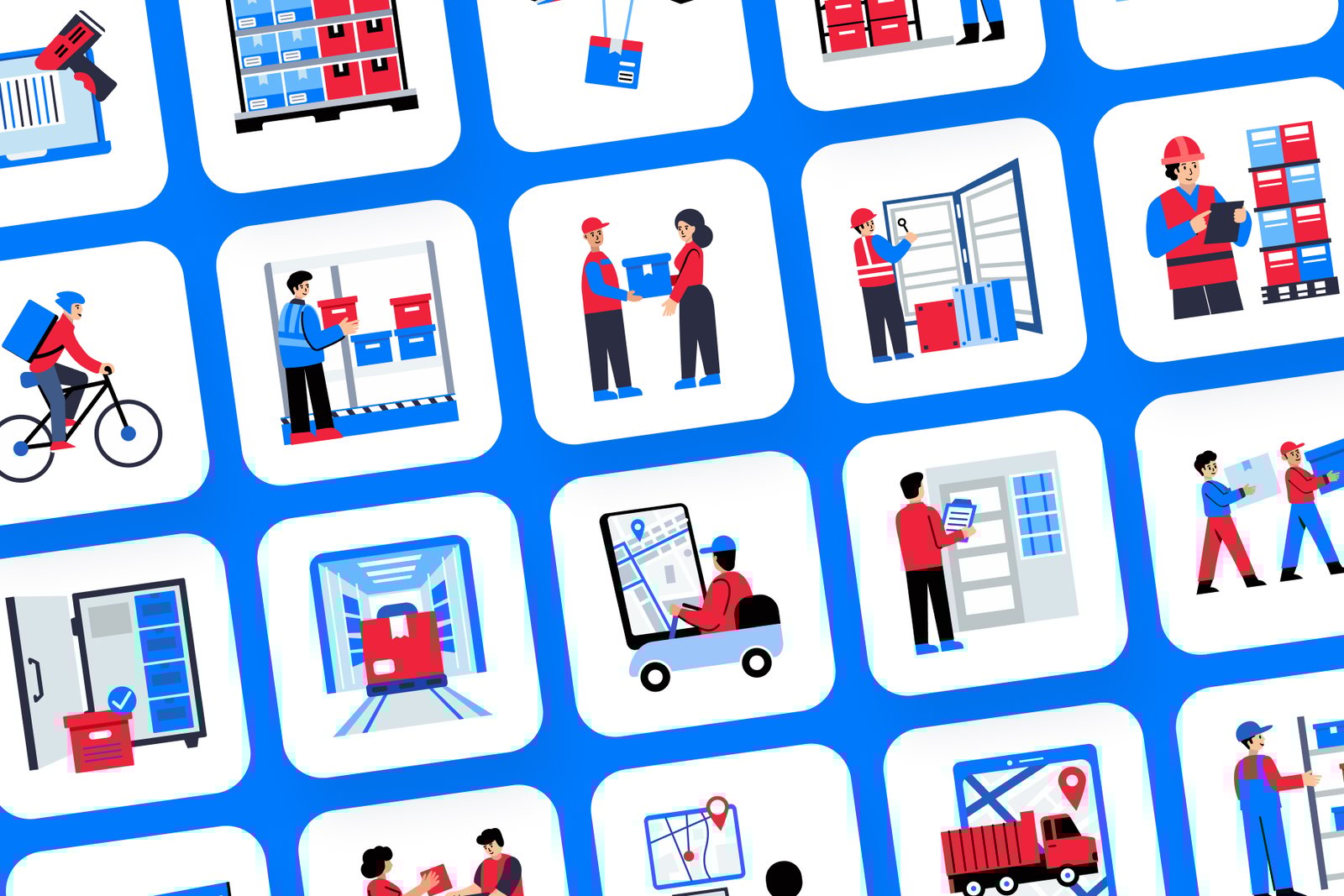 Logistics and Delivery Icon Set