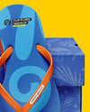 Flip Flops with Box Mockup