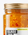 Glass Jar with Hot Pepper Jelly Mockup