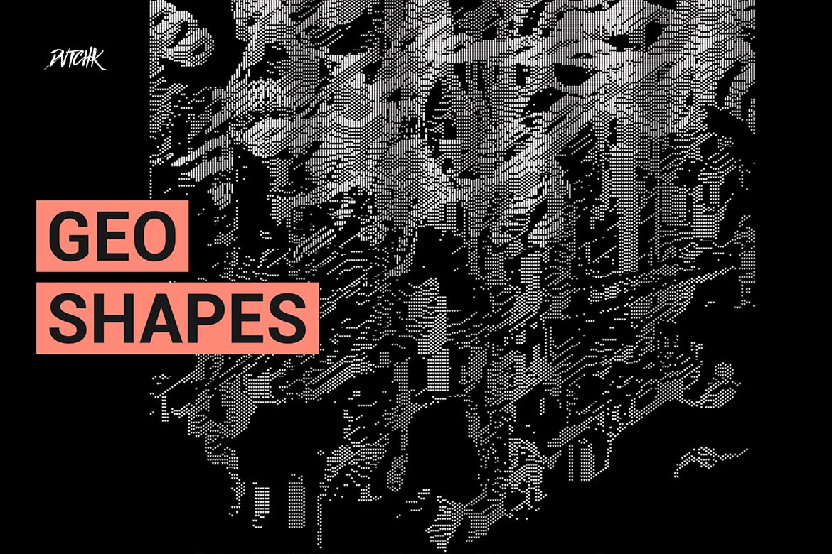 Black &amp; White Transparent Geometric Shapes | V02