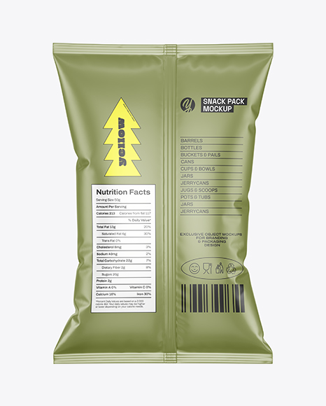 Matte Snack Pack Mockup - Back View