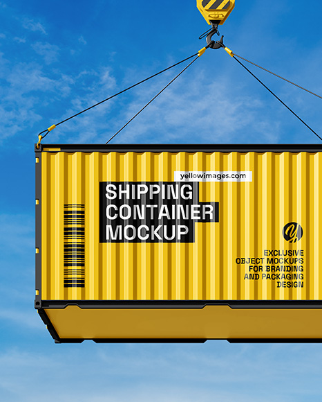 Shipping Container with Slings Mockup