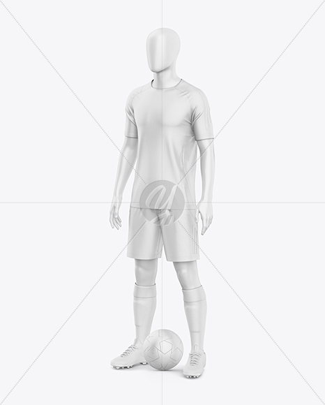 Training Short Sleeve Full Soccer Kit Mockup - Half Side View