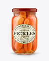 Glass Jar with Pickled Carrots Mockup