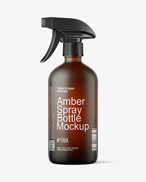 16oz Amber Spray Bottle Mockup