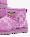 Pair of Women's UGG Boots with Shoe Box Mockup