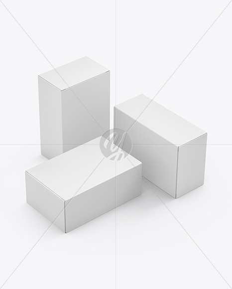 Three Paper Boxes Mockup