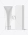 Glossy Cosmetic Tube with Box Mockup