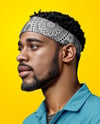 Black Man Wearing a Headband and Shirt Mockup