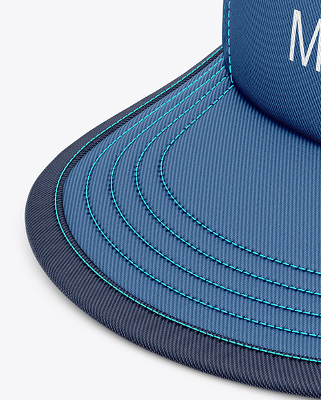 Twill Snapback Cap Mockup - Half Side View (High-Angle Shot)