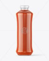 Glass Bottle with Tomato Juice Mockup