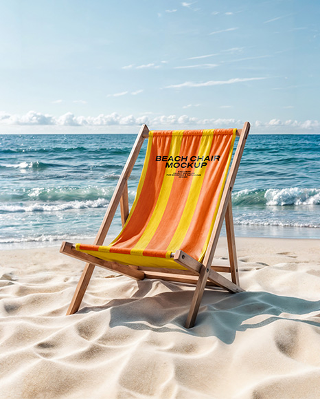 Beach Chair on the Seashore Mockup