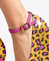 Woman Wearing Wedge Heels Mockup