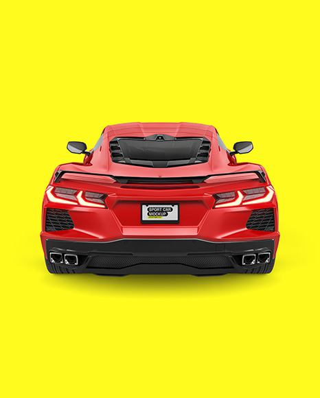 Sport Car Mockup - Back View