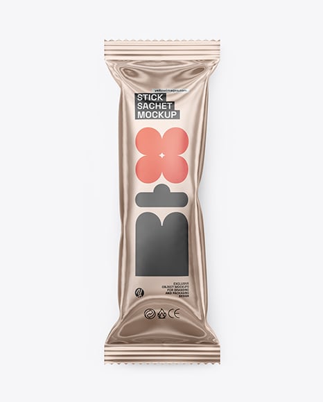Glossy Metallic Package Mockup - Cookie packaging mockup