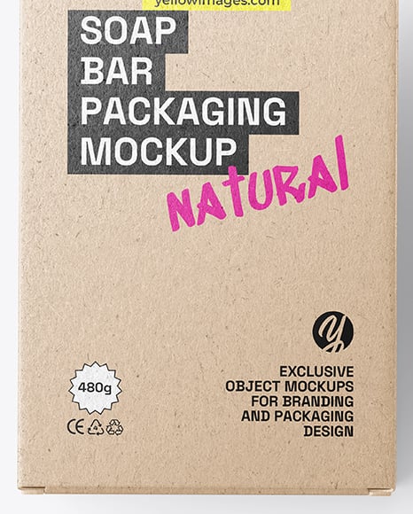 Soap Bar with Kraft Paper Box Mockup
