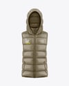 Glossy Hooded Down Vest Mockup