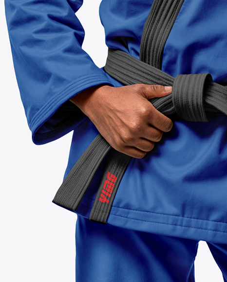 Black Woman Wearing a Jiu Jitsu Gi Uniform Mockup