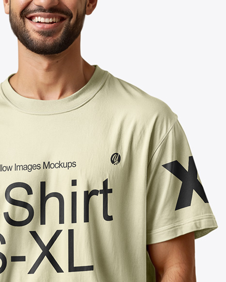 Young Man Wearing T-shirt and Shorts Mockup