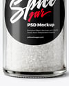 Glass Jar with Fine Salt Mockup