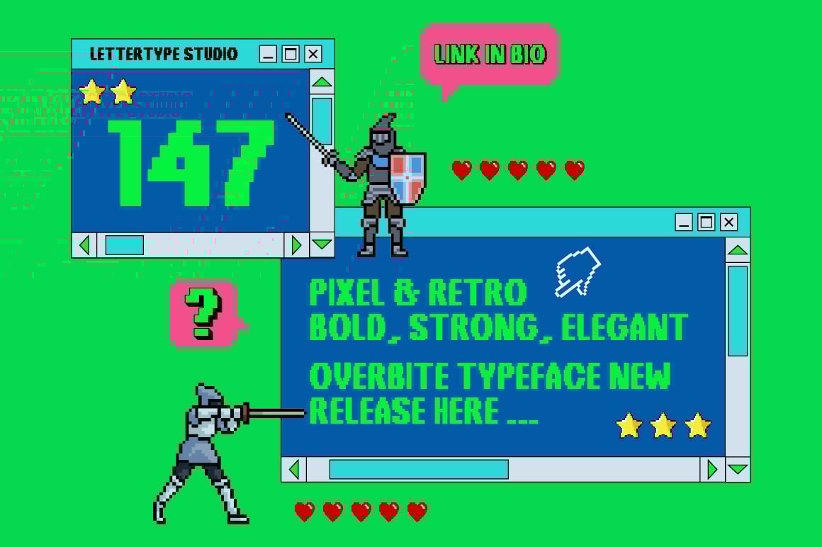 Overbit Bold &amp; Strong Edgy Y2K Pixel Font