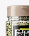 Plastic Jar with Sage Herb Mockup