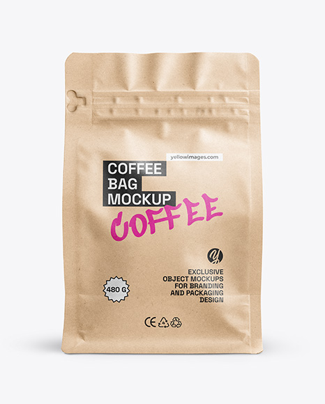 Kraft Paper Coffee Bag Mockup - Product package mockup