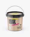 Matte Plastic Bucket with Handle Mockup