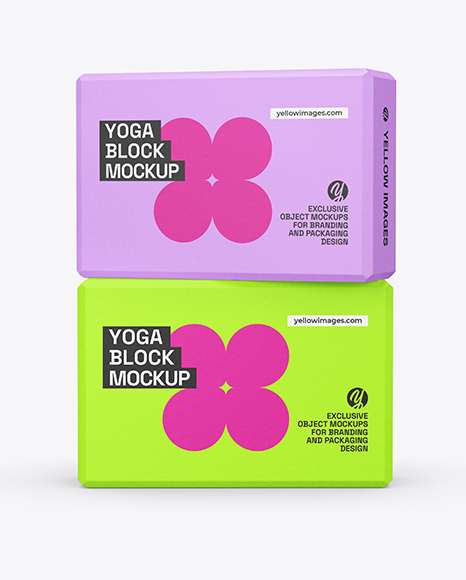 Two Yoga Blocks Mockup - Yoga mockup