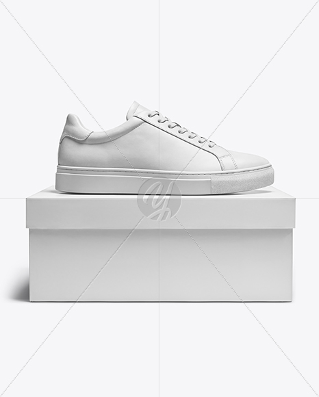Single Sneaker on Shoe Box Mockup