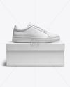 Single Sneaker on Shoe Box Mockup