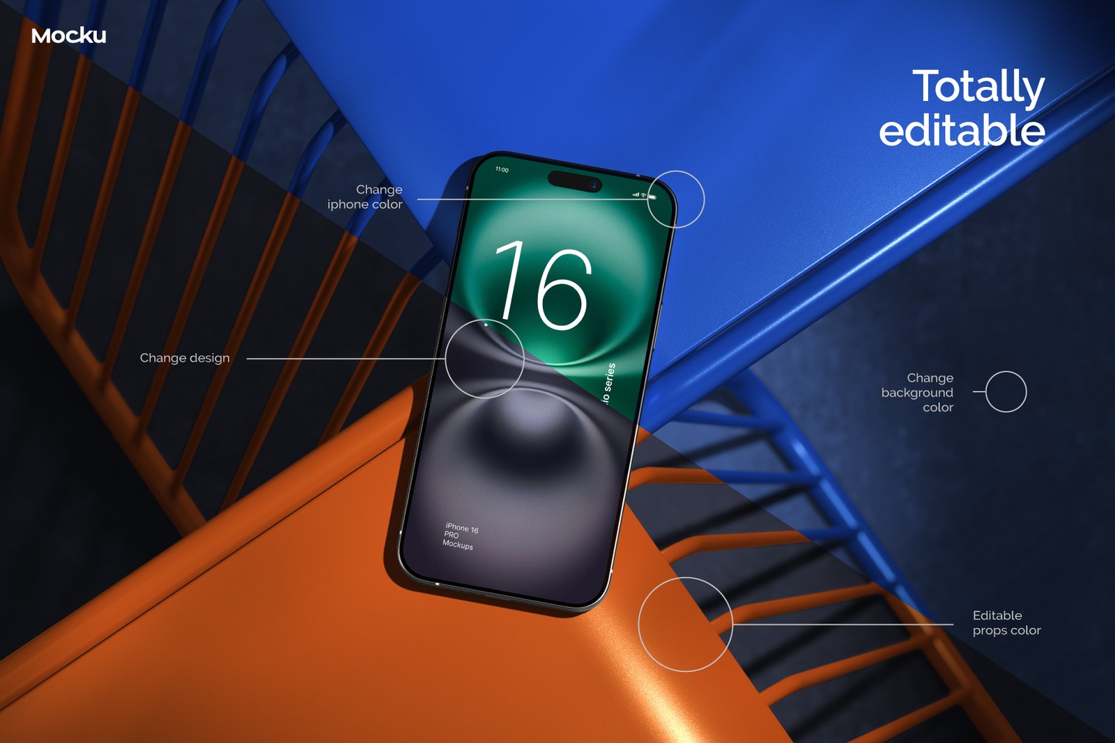 Iphone 16 Mockups - Industrial set