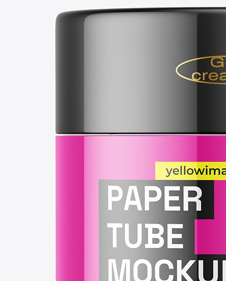 Glossy Paper Tube with Tea Mockup