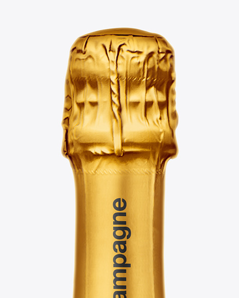Antique Green Glass Champagne Bottle Mockup