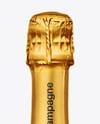 Antique Green Glass Champagne Bottle Mockup