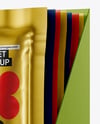Metallic Sachets in Display Box Mockup