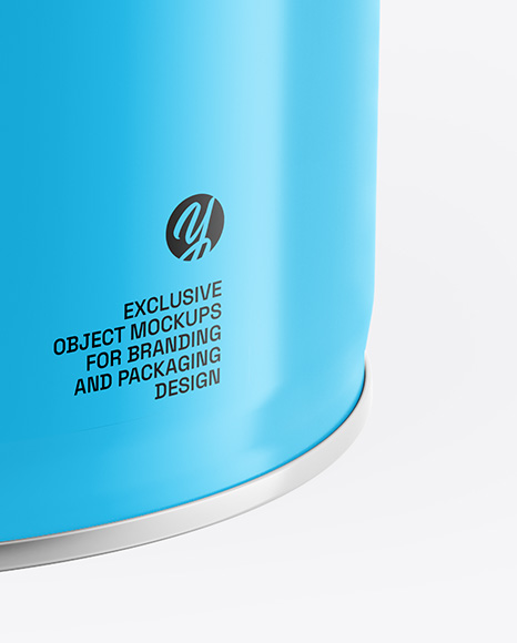 Glossy Tin Can w/ Metallic Handle Mockup