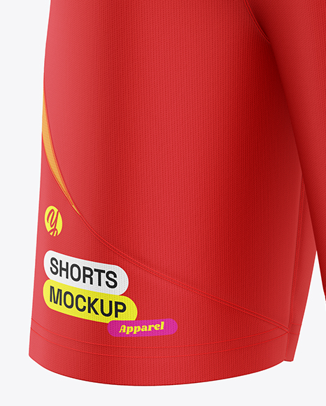 Training Shorts Mockup - Back Half Side View